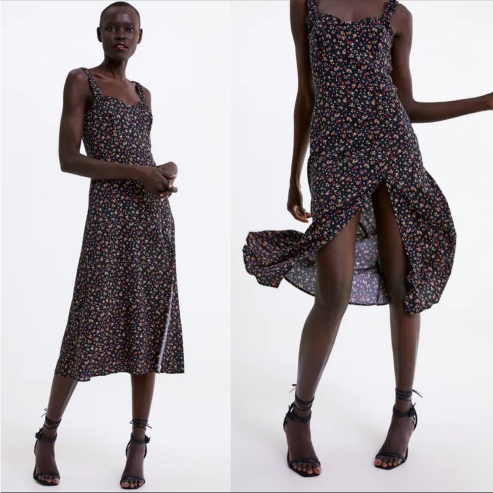 Zara summer dress with side slit